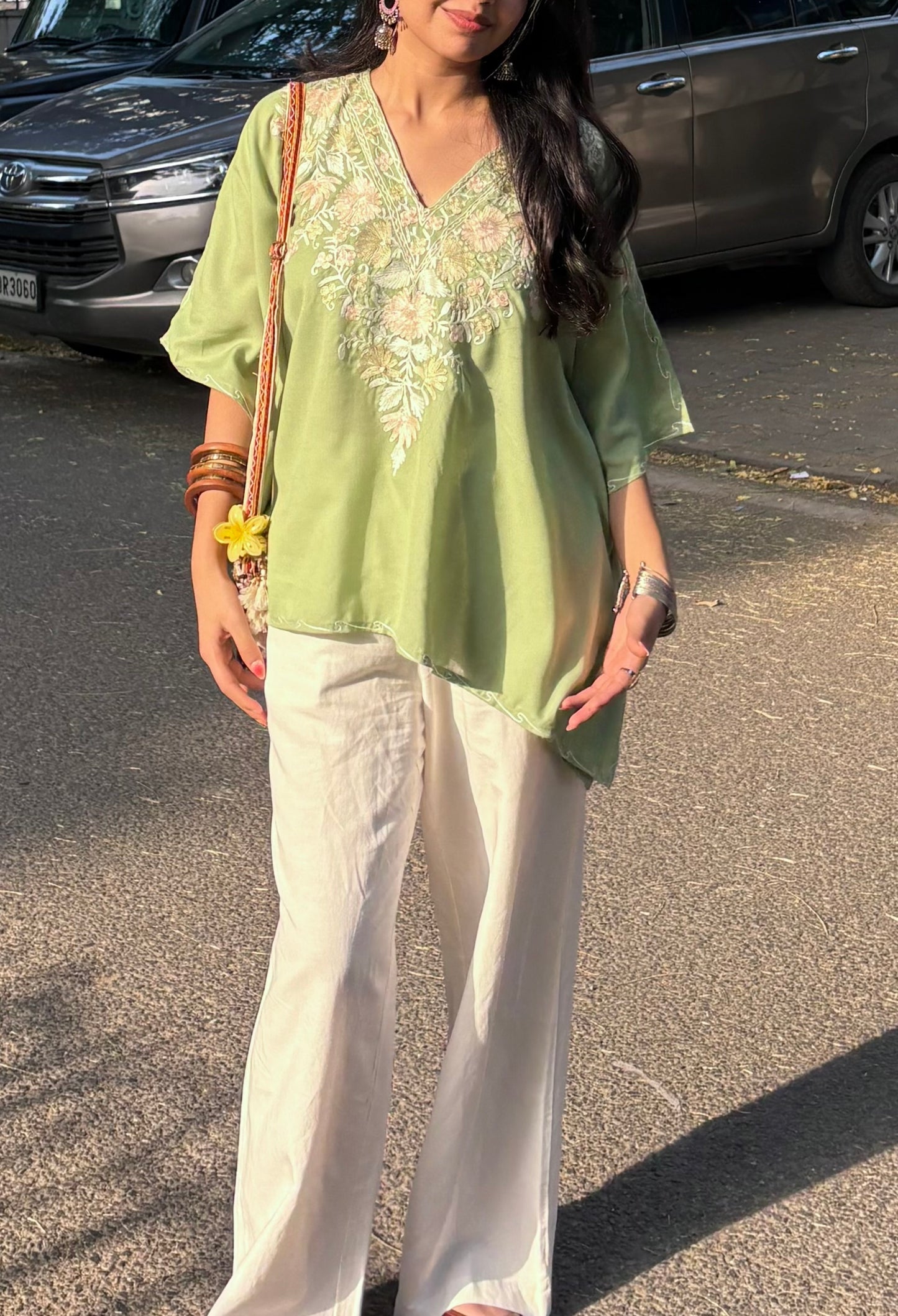 Pistachio Green Kaftan Top
