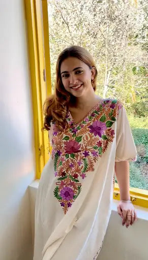 Ivory-multi long Kaftan