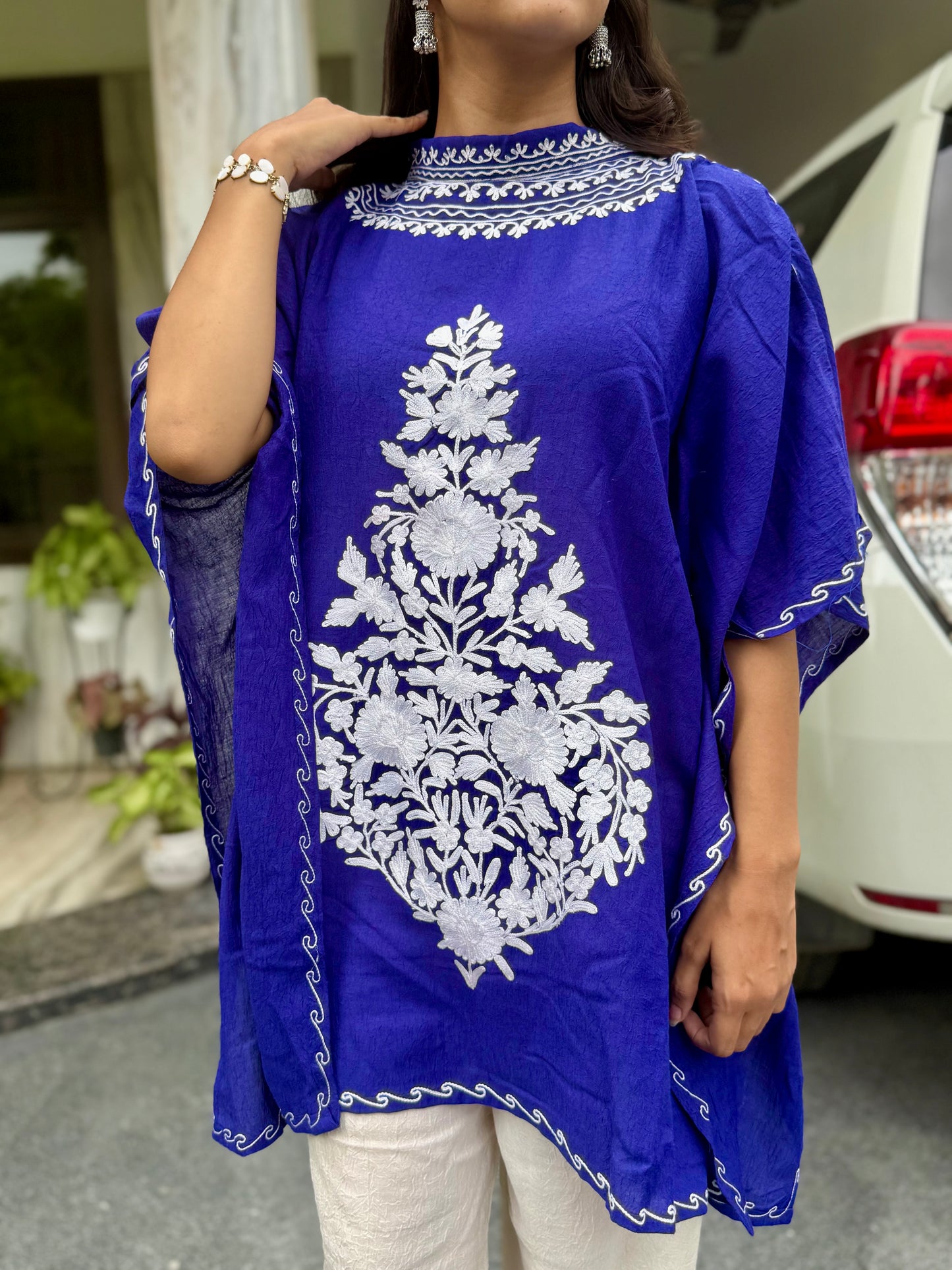Indigo Blue & White Kaftan Set
